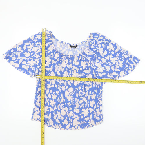 Dunnes Stores Women's Blue Floral Viscose Blouse XS