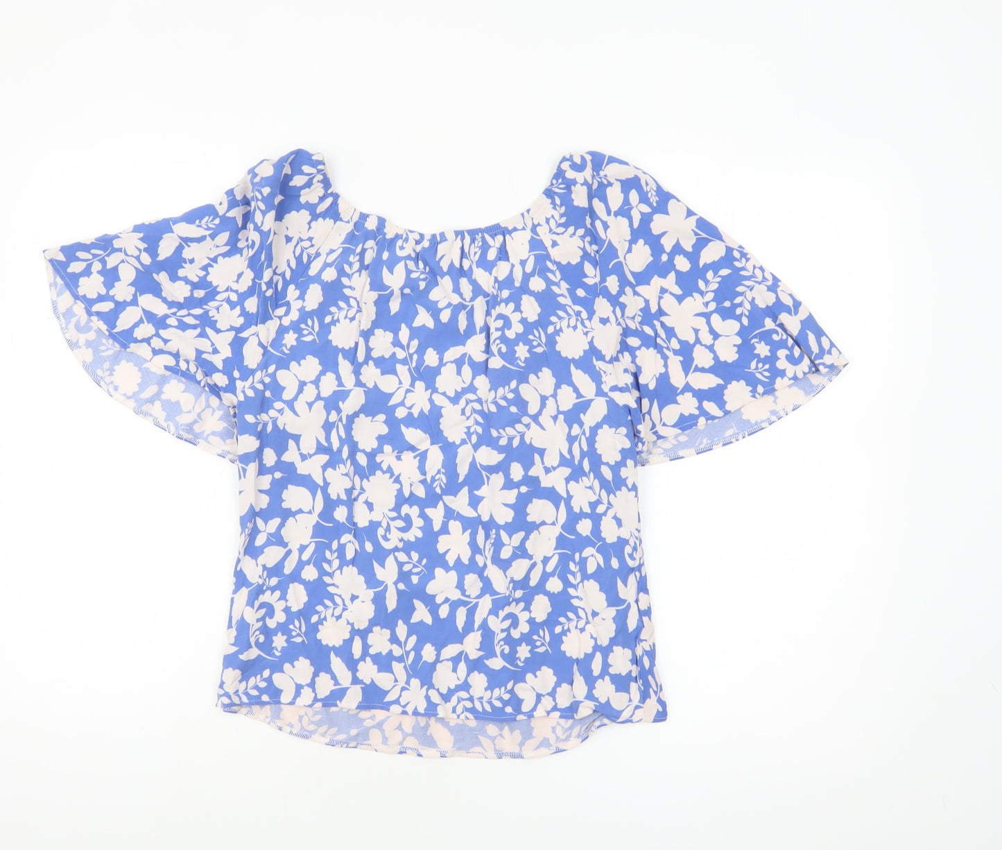 Dunnes Stores Women's Blue Floral Viscose Blouse XS