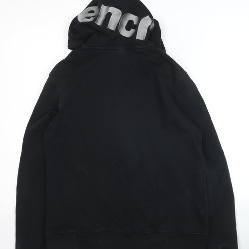 Bench Men Black Full Zip Cotton Hoodie M Logo Hooded Sweatshirt