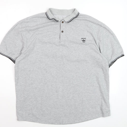 Firetrap Men's Grey 3XL Cotton Blend Short Sleeve Polo Shirt