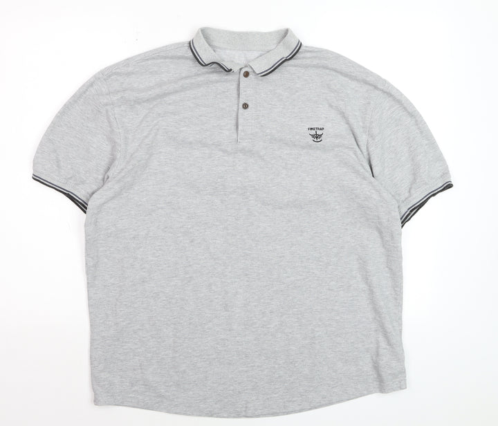 Firetrap Men's Grey 3XL Cotton Blend Short Sleeve Polo Shirt