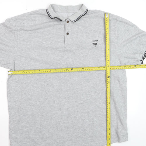 Firetrap Men's Grey 3XL Cotton Blend Short Sleeve Polo Shirt
