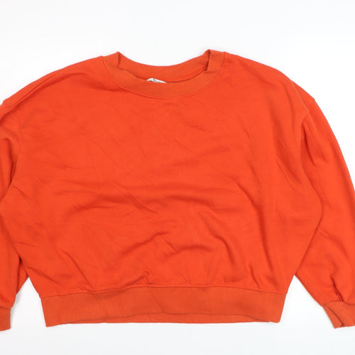 Tu Women’s Orange Pullover Sweatshirt Size S Cotton Blend Casual