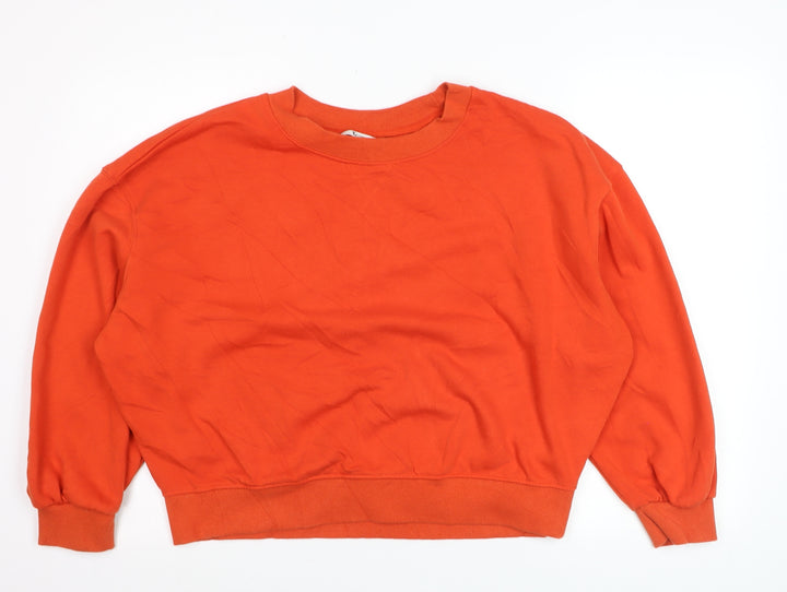 Tu Women’s Orange Pullover Sweatshirt Size S Cotton Blend Casual