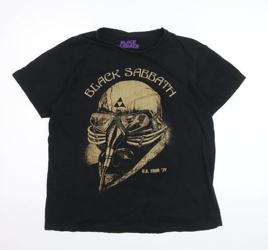 Black Sabbath Men's Black L Rock Band Tour 1978 Cotton T-Shirt