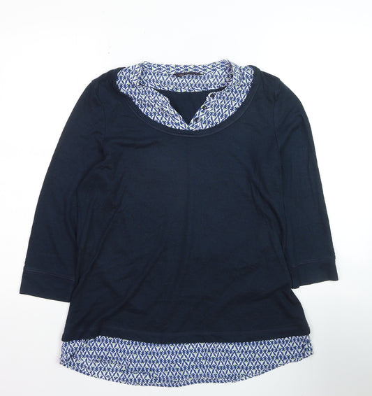 Marks and Spencer Womens Blue Tunic Blouse Size 14 3/4 Sleeve