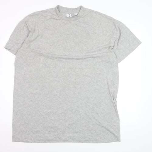 Collusion Mens Grey Crew Neck Cotton T-Shirt Size S Regular Fit