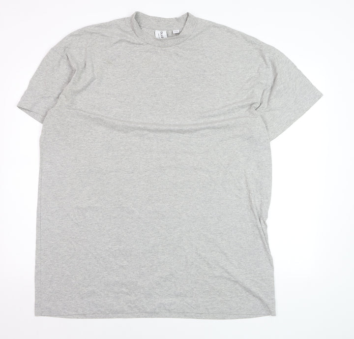 Collusion Mens Grey Crew Neck Cotton T-Shirt Size S Regular Fit