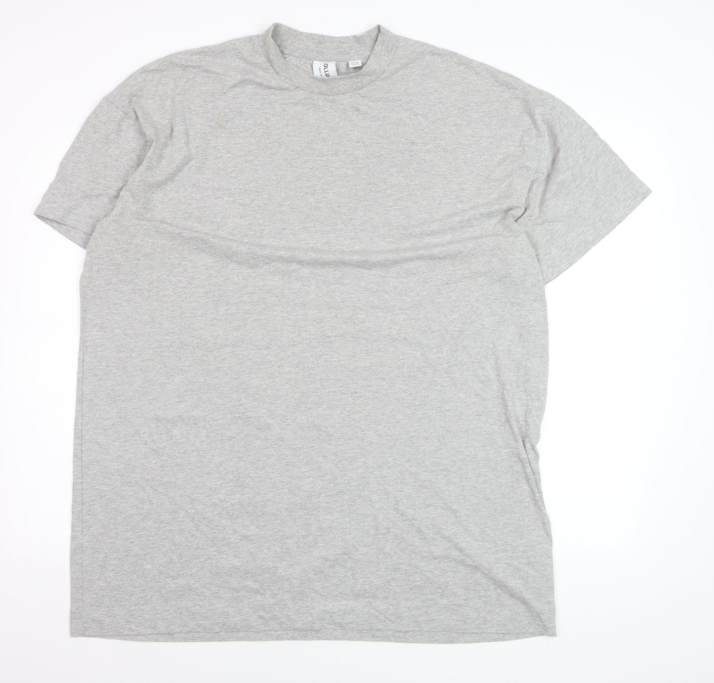 Collusion Mens Grey Crew Neck Cotton T-Shirt Size S Regular Fit