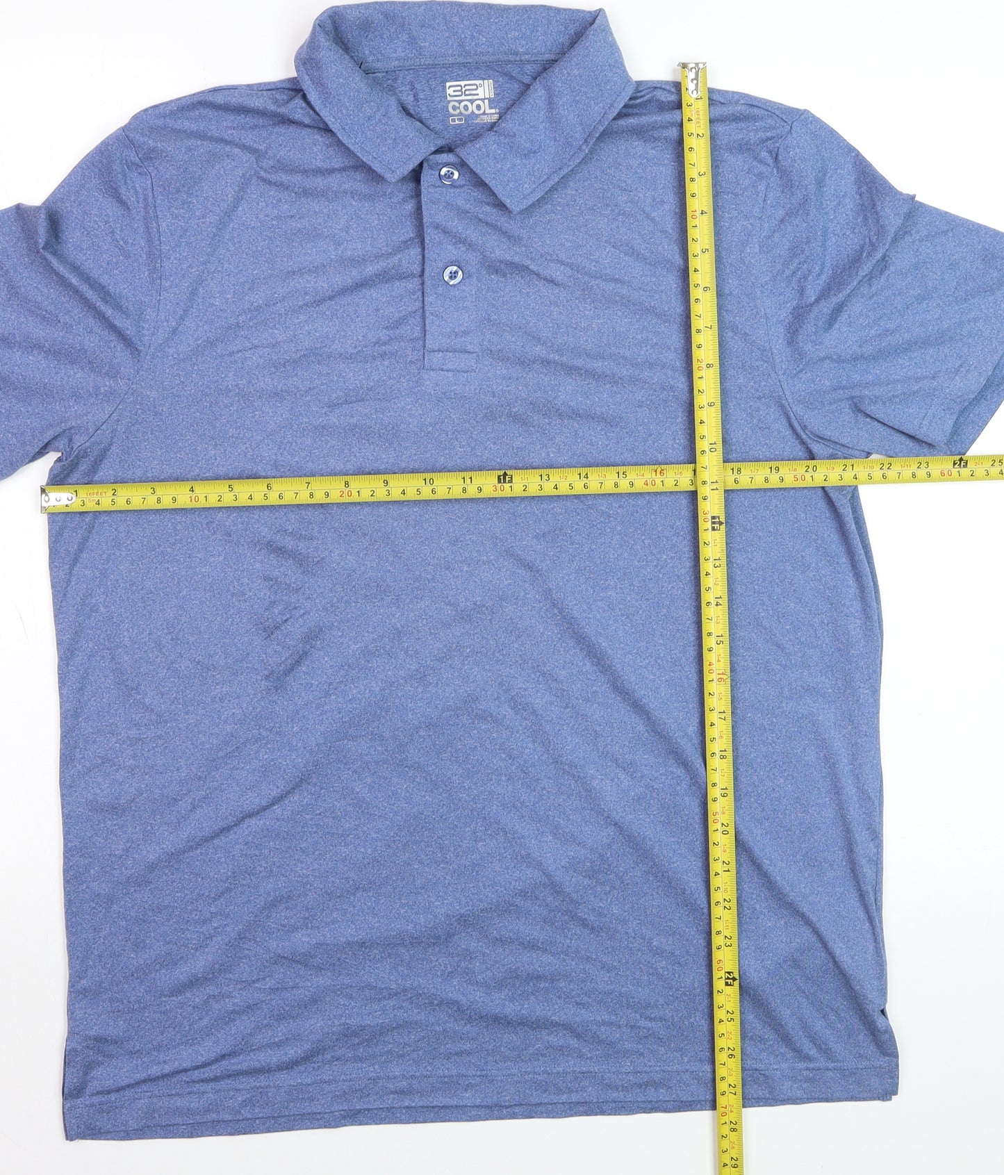 32 Degrees Cool Men’s Blue Moisture Wicking Polo Shirt L