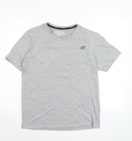 New Balance Men's Grey Medium Moisture Wicking Sports T-Shirt