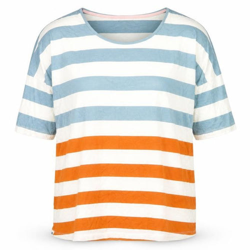 Brakeburn Womens Multicoloured Stripe 3/4 Sleeve Cotton T-Shirt Size 18