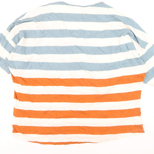 Brakeburn Womens Multicoloured Stripe 3/4 Sleeve Cotton T-Shirt Size 18