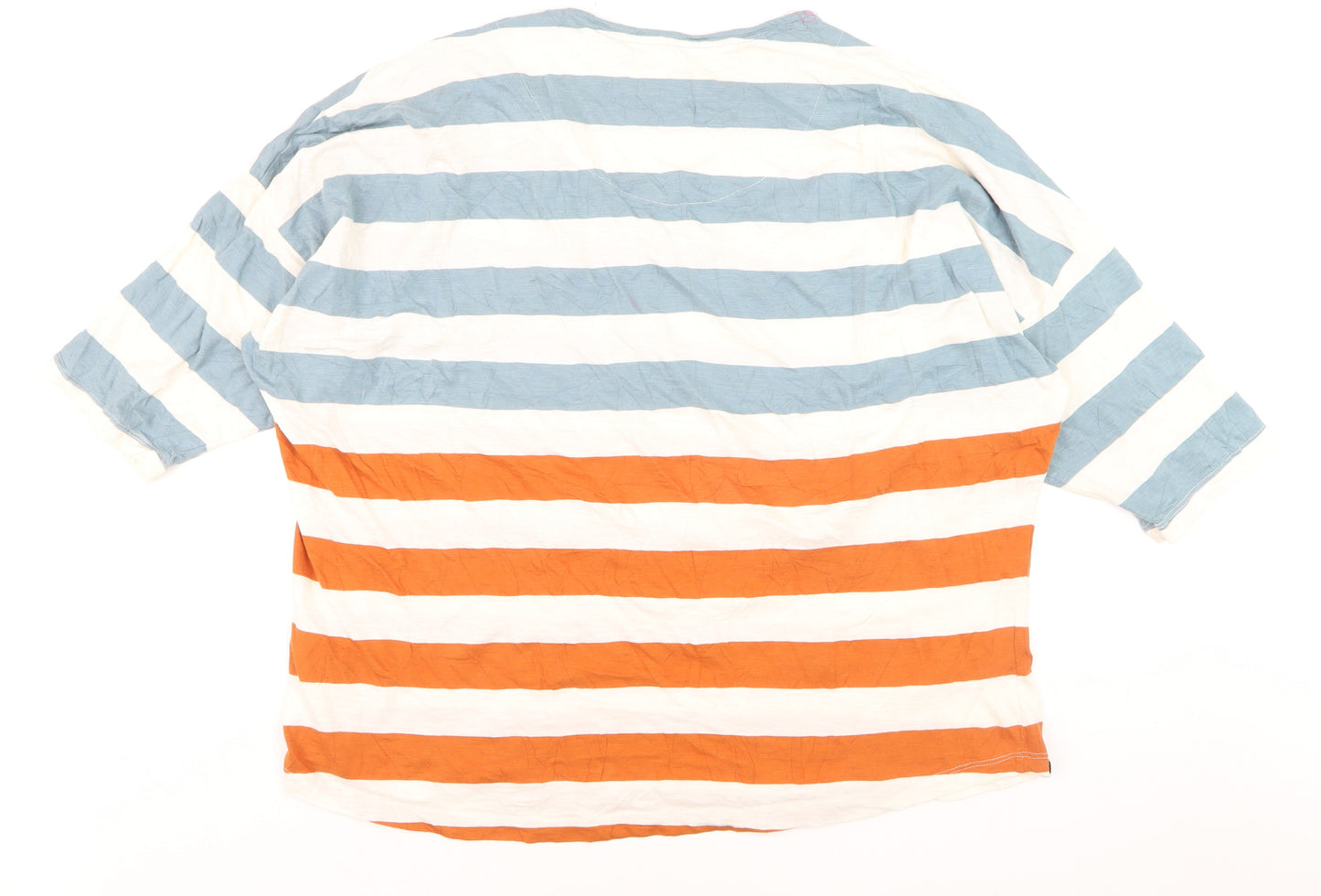 Brakeburn Womens Multicoloured Stripe 3/4 Sleeve Cotton T-Shirt Size 18
