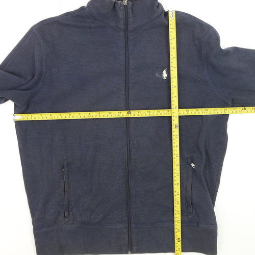 Polo Ralph Lauren Men's Blue Full Zip High Neck Jumper Size L
