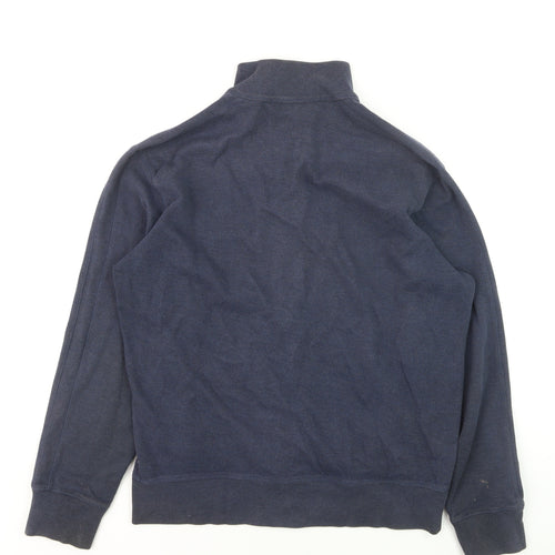 Polo Ralph Lauren Men's Blue Full Zip High Neck Jumper Size L