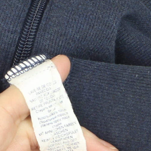 Polo Ralph Lauren Men's Blue Full Zip High Neck Jumper Size L