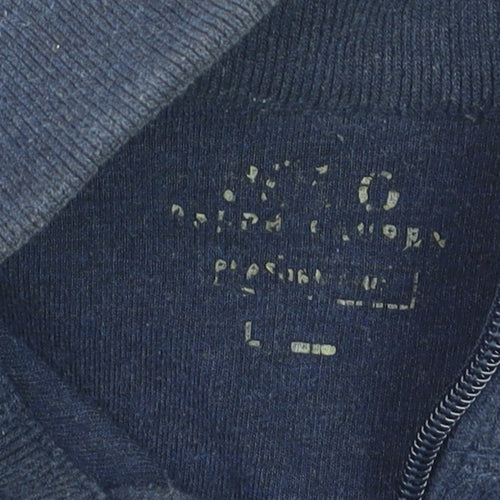 Polo Ralph Lauren Men's Blue Full Zip High Neck Jumper Size L
