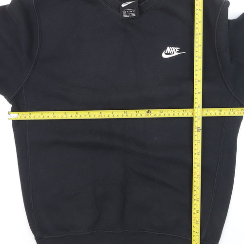 Nike Men's Black XS Fleece Pullover Sweatshirt Crew Neck Logo