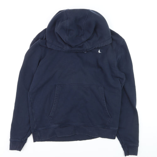 Jack Wills Men's Blue Pullover Hoodie M Regular Fit Logo Fleece