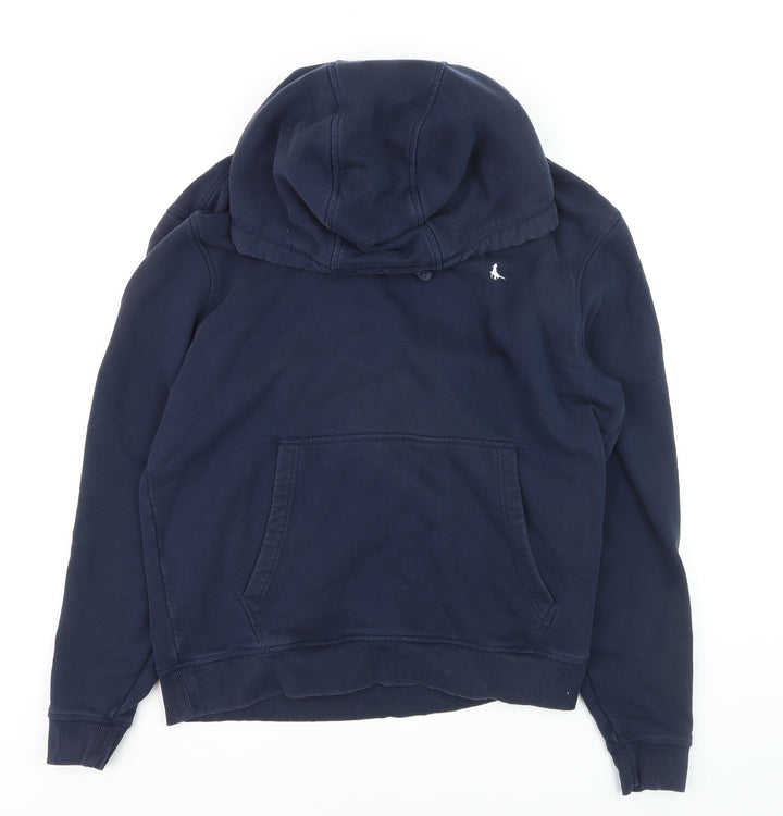 Jack Wills Men's Blue Pullover Hoodie M Regular Fit Logo Fleece