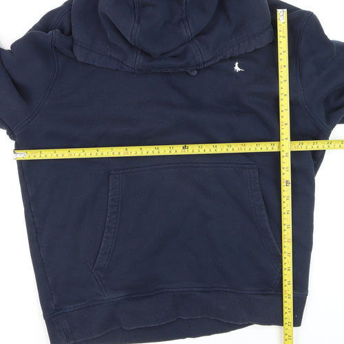 Jack Wills Men's Blue Pullover Hoodie M Regular Fit Logo Fleece