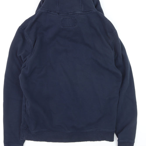 Jack Wills Men's Blue Pullover Hoodie M Regular Fit Logo Fleece