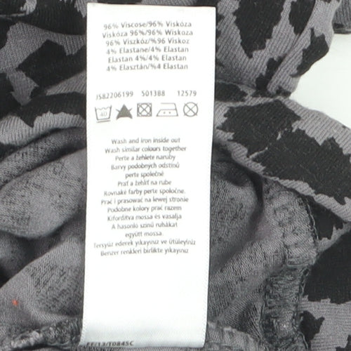 F&F Women’s Grey Animal Print Short Sleeve Collared Camisole Blouse Size S
