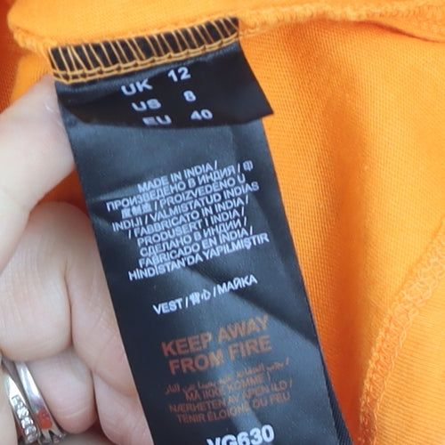 Capsule Women Orange Size 12 Sleeveless Cotton Tank Top