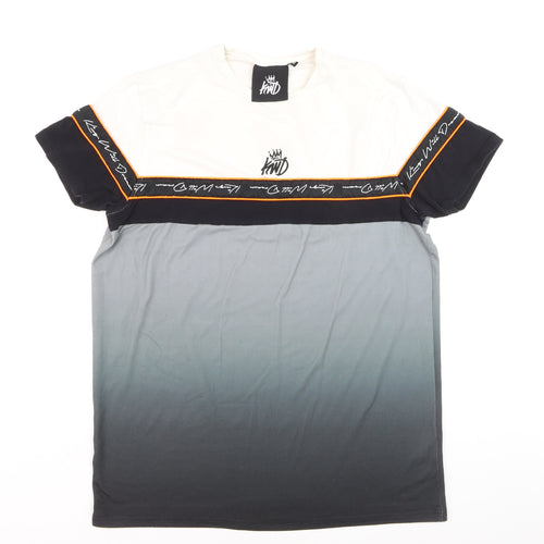 KWD Men's Multicoloured XL Crew Neck Colourblock T-Shirt