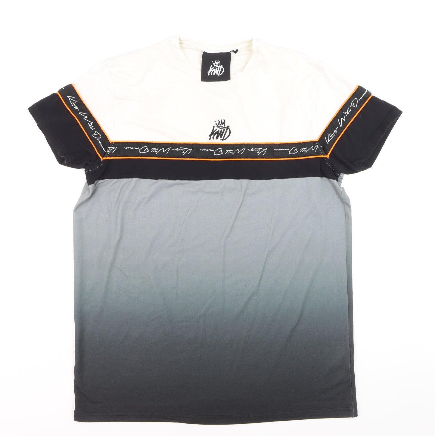 KWD Men's Multicoloured XL Crew Neck Colourblock T-Shirt