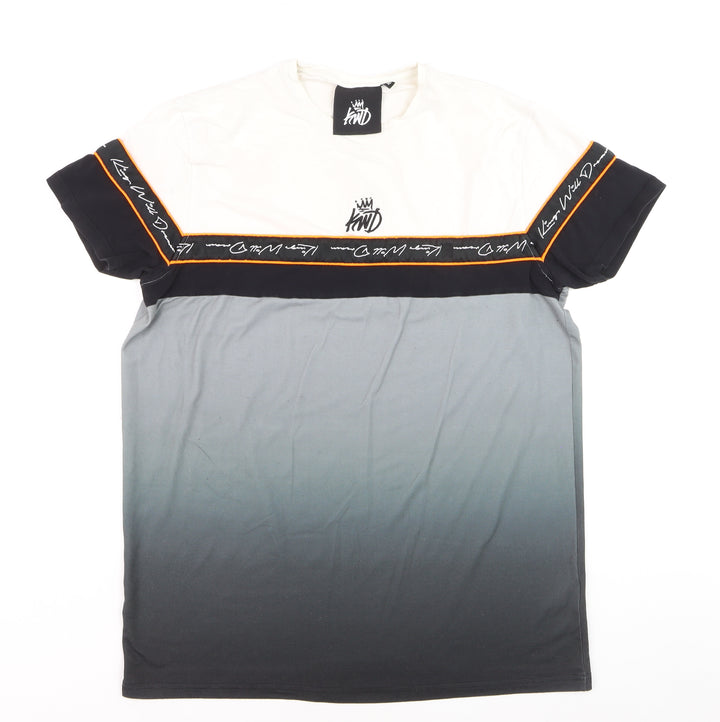 KWD Men's Multicoloured XL Crew Neck Colourblock T-Shirt