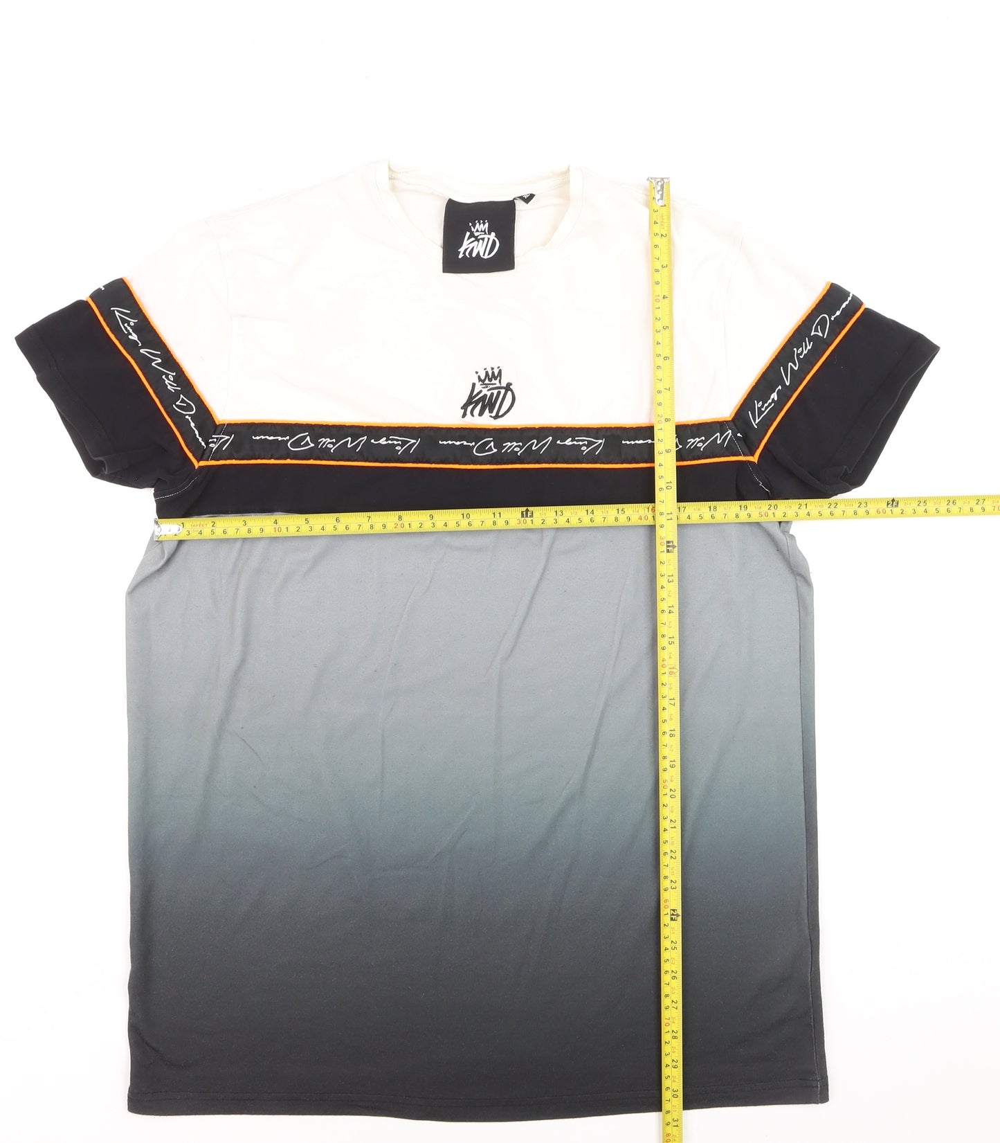 KWD Men's Multicoloured XL Crew Neck Colourblock T-Shirt