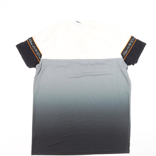 KWD Men's Multicoloured XL Crew Neck Colourblock T-Shirt