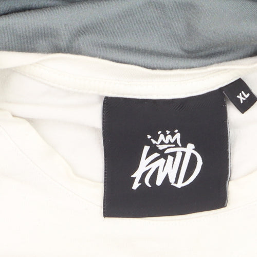 KWD Men's Multicoloured XL Crew Neck Colourblock T-Shirt