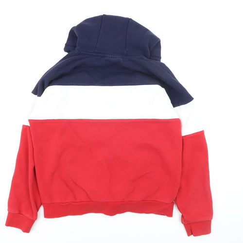 Fila Boys Multicoloured Hoodie M Red Navy White Pullover Cotton Blend