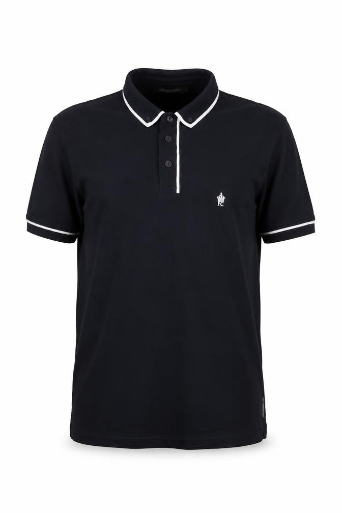 French Connection Men's Black Cotton Polo Shirt Size M Classic Fit