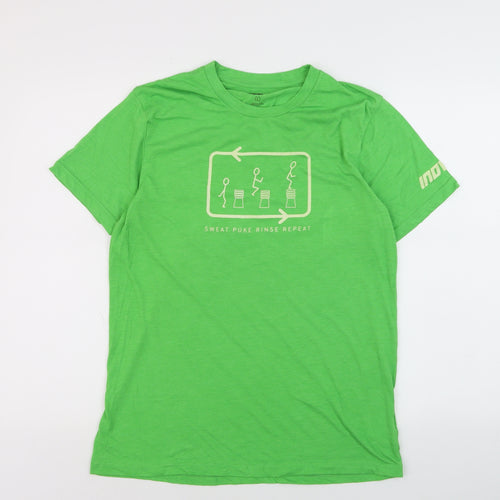 INOV-8 Men's Green Graphic Sports T-Shirt Size L Lightweight Gym Top