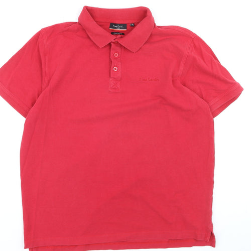 Pierre Cardin Men’s Red Cotton Regular Fit Polo Shirt XL