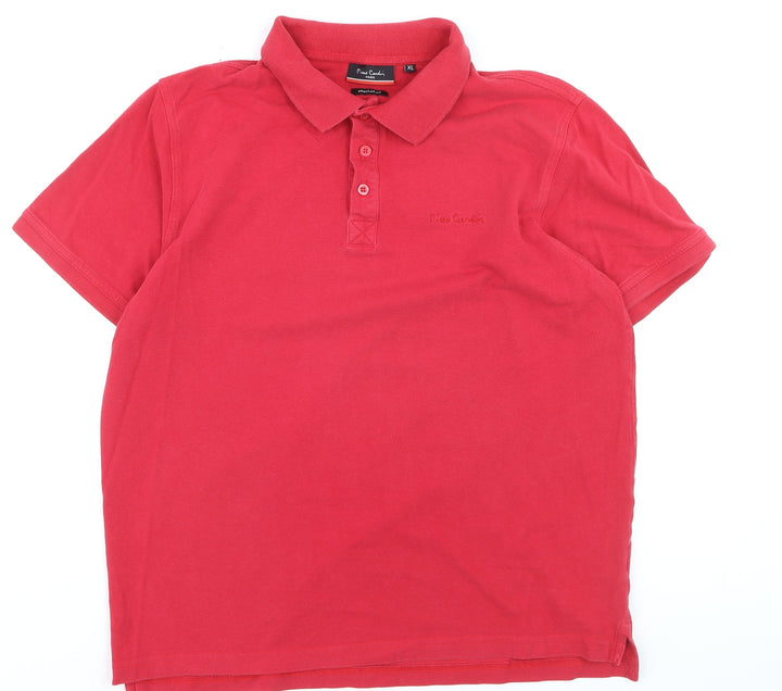 Pierre Cardin Men’s Red Cotton Regular Fit Polo Shirt XL