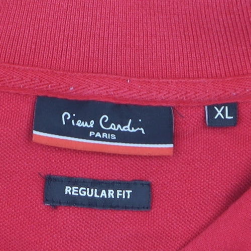 Pierre Cardin Men’s Red Cotton Regular Fit Polo Shirt XL