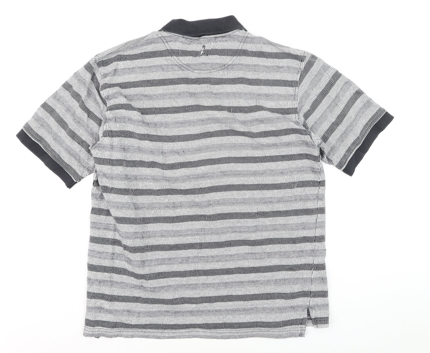 PING Men's Grey Striped Golf Polo Shirt Size L Moisture Wicking