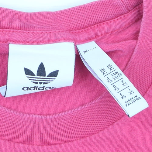 Adidas Women's Pink XS Basic Cotton Short Sleeve T-Shirt