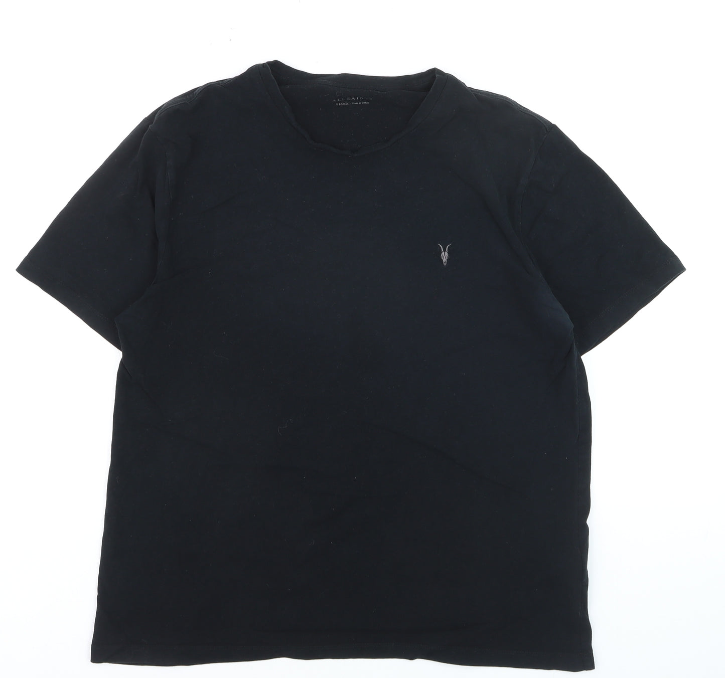 AllSaints Men's Black Crew Neck Cotton T-Shirt XL Classic Fit