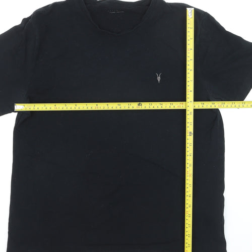 AllSaints Men's Black Crew Neck Cotton T-Shirt XL Classic Fit