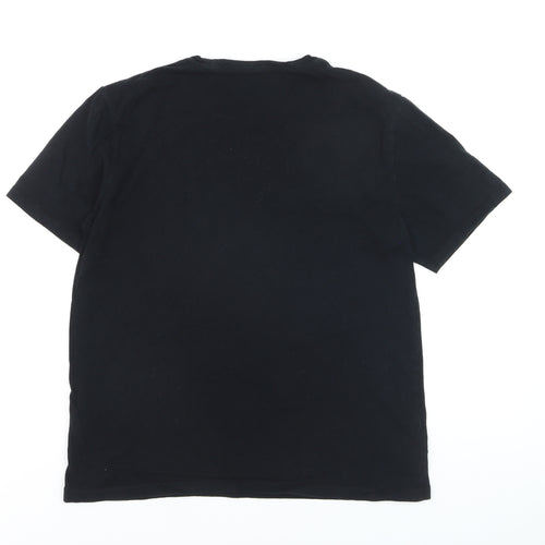 AllSaints Men's Black Crew Neck Cotton T-Shirt XL Classic Fit