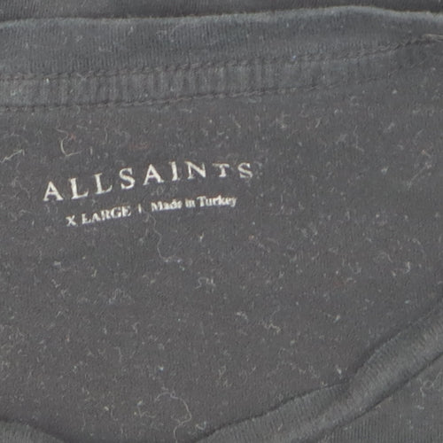 AllSaints Men's Black Crew Neck Cotton T-Shirt XL Classic Fit