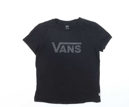 Vans Men’s Black Small Logo Graphic Regular Fit T-Shirt