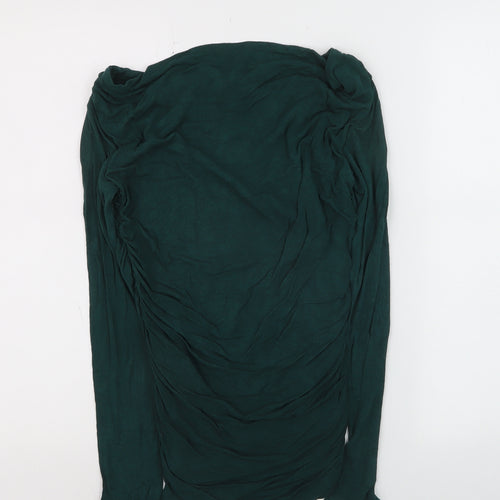 Phase Eight Women’s Green Ruched Long Sleeve Jersey Tunic Blouse M