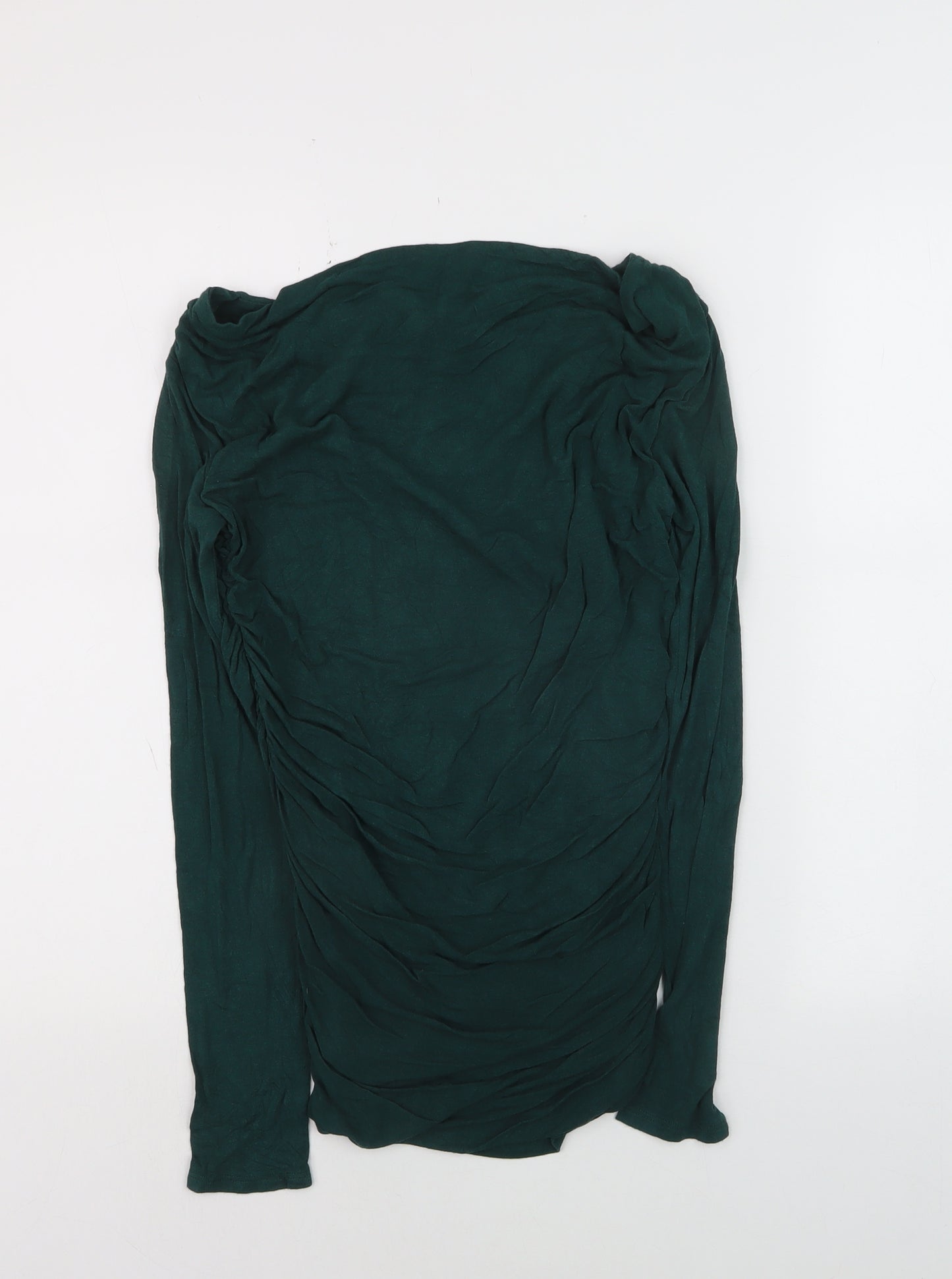 Phase Eight Women’s Green Ruched Long Sleeve Jersey Tunic Blouse M